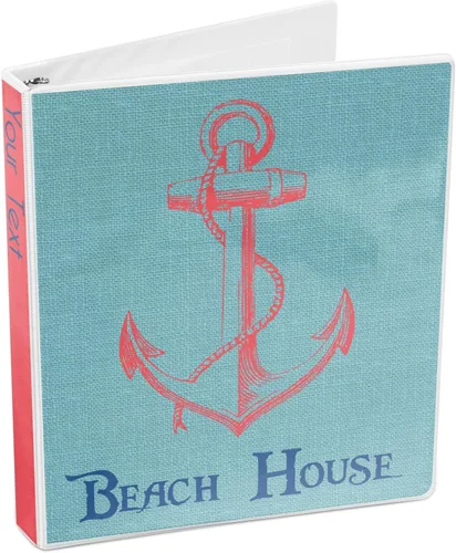 Vista 4 de Carpeta personalizada de 3 anillas Chic Beach House - 1 pulgada
