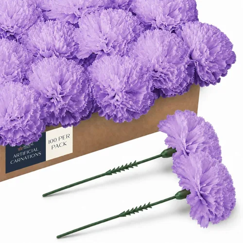 Vista 11 de Royal Imports Flores artificiales de clavel para bodas - Verde100pk