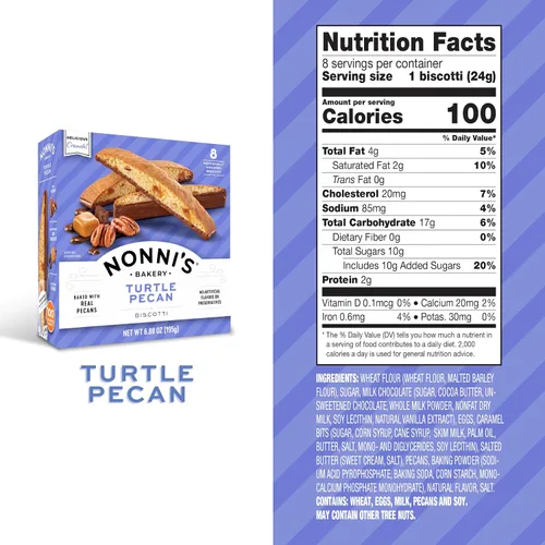 Vista 10 de Nonni's Galletas de nuez y tortuga, galletas gourmet, envueltas individualmente, 8