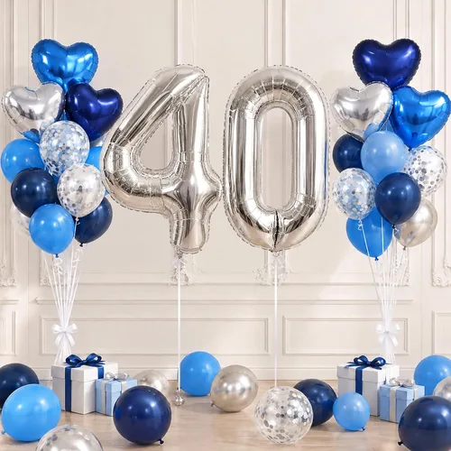 Vista 363 de TONIFUL Globo de aluminio negro de 40 pulgadas con el número 0, decoraciones de cumpleaños negro (Bk-black)