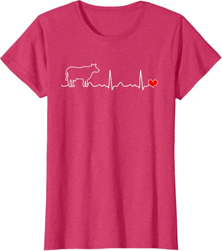 Vista 12 de Camiseta de paciente con corazón I Love My Cow Valve EKG Heartbeat Heart Pacient, Negro, S