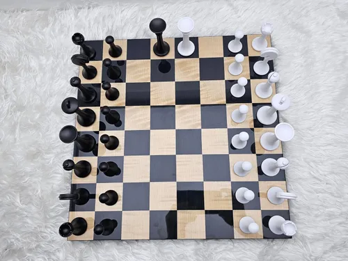 Vista 5 de Juego de ajedrez grande de 15.7 pulgadas con piezas de ajedrez ponderadas de aleación de zinc de alto polímero, juegos de ajedrez para adultos