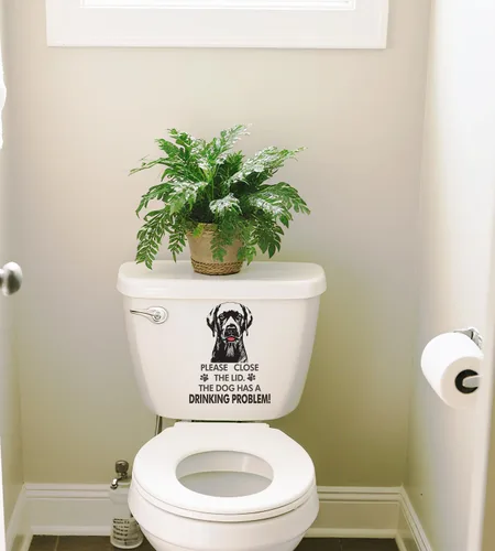 Vista 4 de Funny Labrador Retriever - Adhesivo para tapa de inodoro, diseño de perro