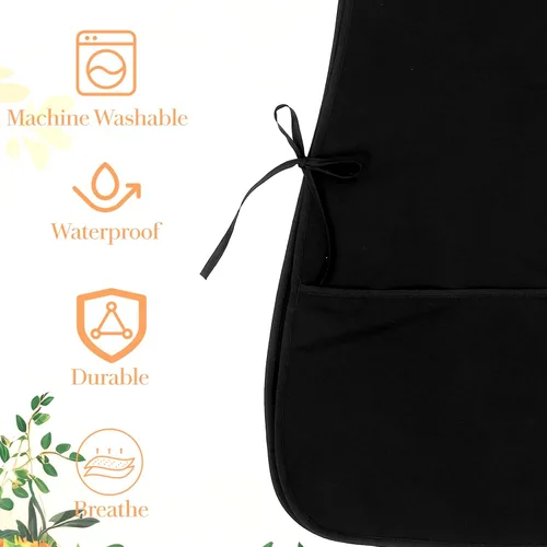 Vista 5 de Sibba Delantal unisex con 2 bolsillos, chaleco Waterdrop Cobbler Delantal con lazos laterales Ultraligero Chef Camarero Trabajo Monos para Trabajo