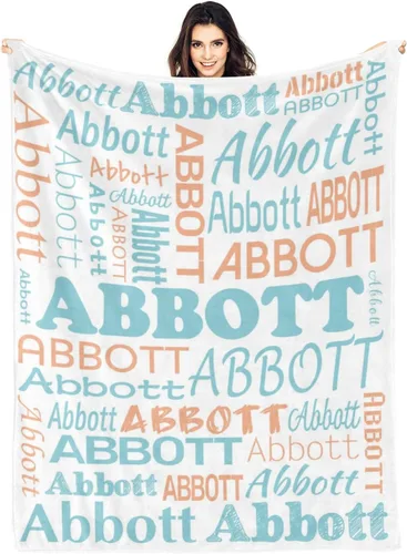Vista 30 de Ships Next Day Custom Blanket with Name Personalized Throw Blanket for Baby Kid Customized Gifts for Dad, Mom, Grandpa, Grandma, Son, Daughter Algae