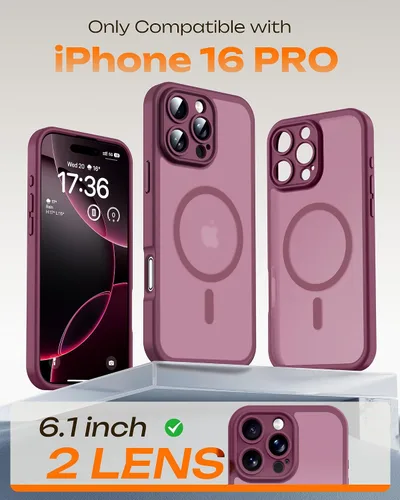 Vista 211 de TOCOL Funda para iPhone 11, compatible con Magsafe, protección completa de cámara, imanes integrados, protección contra caídas, funda translúcida