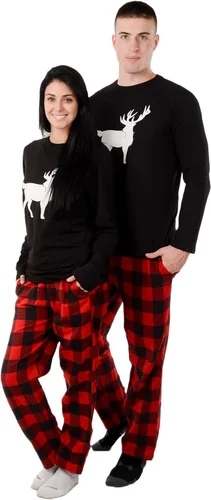 Vista 6 de USBD Conjunto de pijamas a juego para la familia con diseño a cuadros de búfalo, juego de pijamas a juego para parejas, pijamas festivas