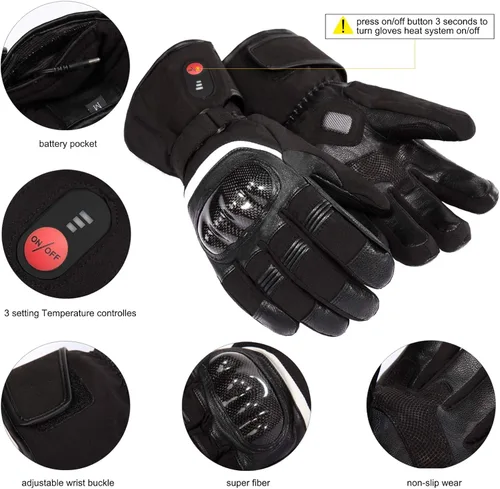 Vista 3 de Savior Heat - Guantes de esquí y snowboard eléctricos calefaccionados, recargables, para hombres y mujeres