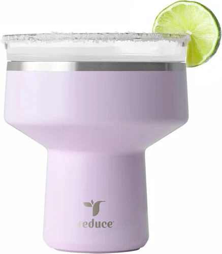 Vista 10 de Reduce Saltini - Vaso de cóctel de 16 onzas, vaso aislado de margarita con tapa, mantiene las bebidas frías durante 10 horas, alternativa al vaso