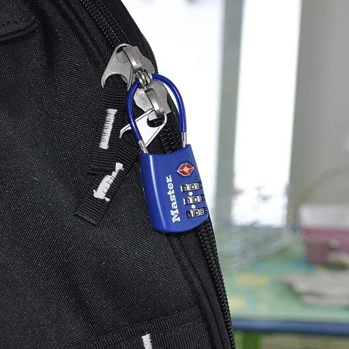 Vista 2 de Master Lock 4688DBLU Tsa candado estilo cable para equipaje, 24 unidades, azul., 4688DBLU
