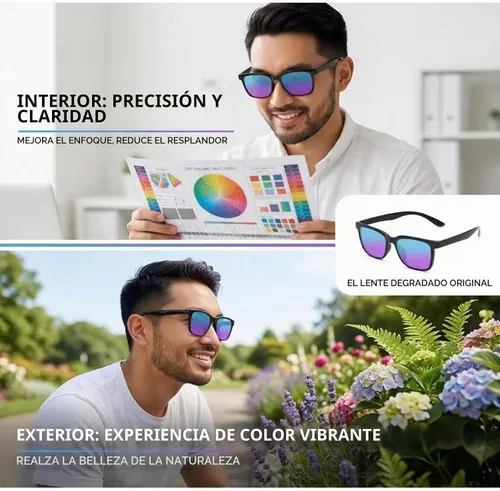 Vista 4 de Lentes daltónicos para ceguera rojo-verde, lentes correctivos daltónicos – Utilizadas para interiores y exteriores (ES040)