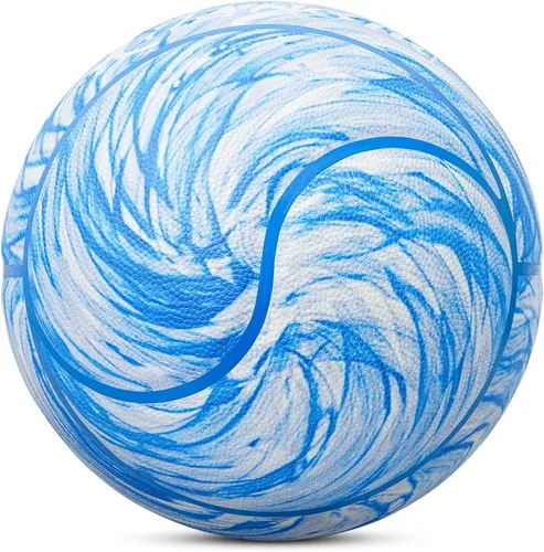 Vista 10 de Kuangmi Yin Yang Basketball, Official Size 7(29.5"), Unique Tai Chi Shaped Medium Tire, for Indoor & Outdoor Negro y dorado