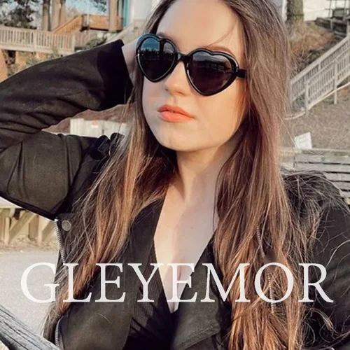 Vista 5 de Gleyemor Gafas de sol polarizadas en forma de corazón para mujer, gafas de moda, accesorios de moda
