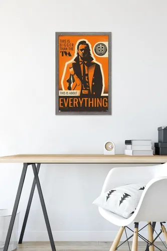 Vista 6 de Marvel Loki: Season 2 - Póster de pared de Loki Everything, 22.4 pulgadas de largo x 14.7 pulgadas de ancho, versión enmarcada de madera de granero