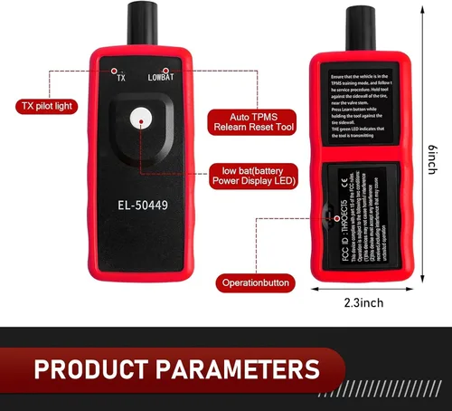 Vista 2 de EL-50449 Herramienta de reinicio TPMS, herramienta de programación TPMS de reinicio del sensor de presión de neumáticos, compatible con Lincoln