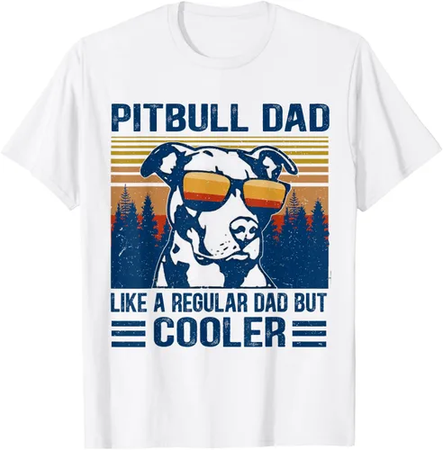 Vista 4 de Camiseta divertida retro de Pitbull Dad Like A Regular Dad But Cooler Gris Oscuro