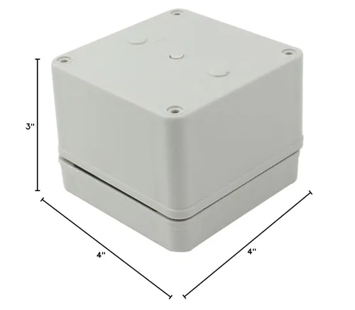 Vista 4 de 3.937 x 3.937 x 2.953 in Caja de conexiones para proyectos eléctricos, IP65, impermeable, ABS, bricolaje, carcasa para exteriores, gris