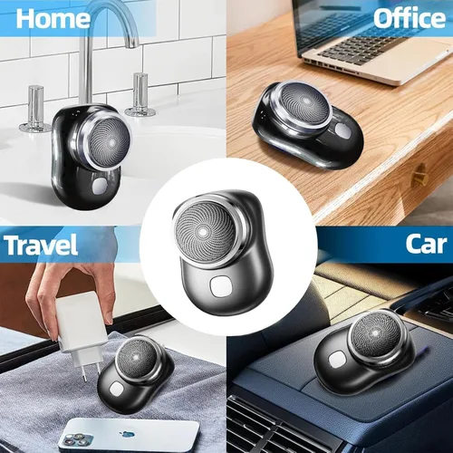 Vista 4 de Mini afeitadora eléctrica para hombres y mujeres, afeitadora eléctrica portátil, afeitadora eléctrica portátil, afeitadora de doble cabeza