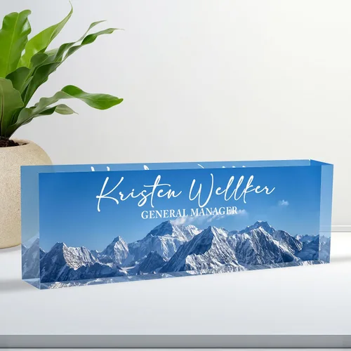 Vista 22 de Placa de identificación acrílica personalizada para escritorio, personalizar decoración de oficina B-Glass