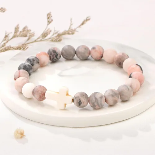 Vista 5 de Christmas Gift for Women Cross Bracelet for Women Christian Elastic Bracelet for Mother Daughter Granddaughter Aunt Niece Grandma Sister Teacher