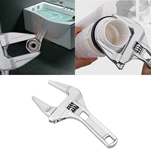 Vista 8 de Llave ajustable, llave de baño de apertura grande de 0.630-2.677 in de boca ancha, llave de aleación de aluminio, herramienta de mano de tuerca