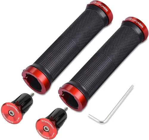 Vista 18 de TOPCABIN - Puños de manillar de bicicleta de doble bloqueo - Puños de goma cómodos para BMX y bicicleta de montaña
