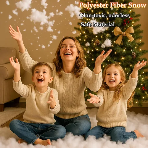 Vista 3 de Decoración de nieve falsa de Navidad, nieve artificial esponjosa, manta de nieve de algodón resistente a la llama para interiores, ideal para pueblo