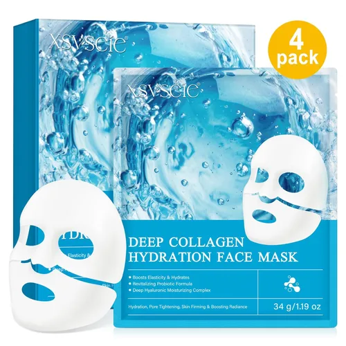 Vista 12 de Máscara profunda real de bio-colágeno, máscara facial de colágeno, máscara de colágeno para mujeres con ácido hialurónico, máscaras faciales