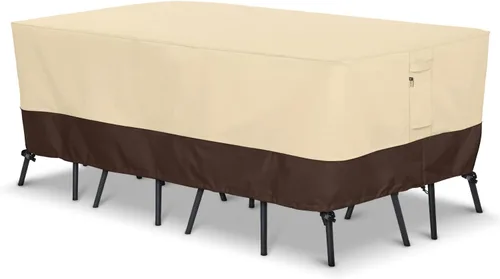 Vista 9 de Funda para patio bistró, funda impermeable para muebles de exterior, funda resistente para mesa y sillas de bar, 80 pulgadas de largo x 32 pulgadas