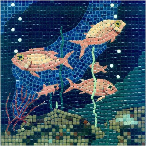 Vista 28 de Crea una verdadera obra de arte de mosaico con nuestro kit de hazlo tú mismo, acuario cuadrado de 7 pulgadas (18 cm)