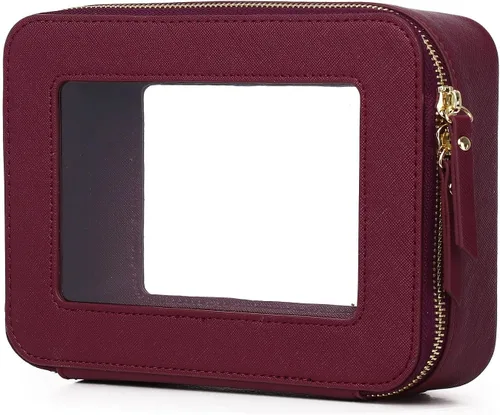 Vista 60 de Pinkmik Pequeña bolsa de maquillaje transparente, mini estuche para cosméticos, bolsa de aseo impermeable con cremallera, organizador de bolsos