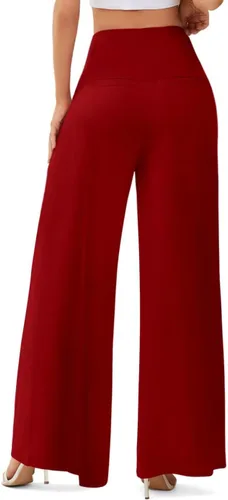 Vista 3 de JZC Pantalones de descanso estilo palazzo para mujer, elásticos, de pierna ancha, informales, cómodos, de tiro alto, holgados, tallas S - 3XL
