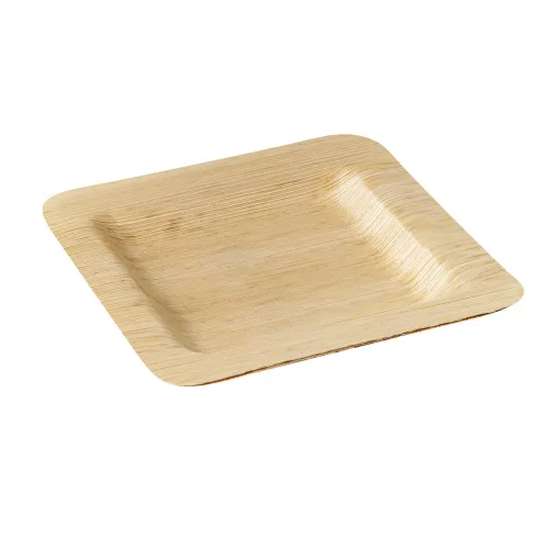 Vista 2 de Restaurantware Bambuddha - Platos de bambú de 4.7 x 4.7 pulgadas, 100 platos duraderos para aperitivos, platos desechables de bambú