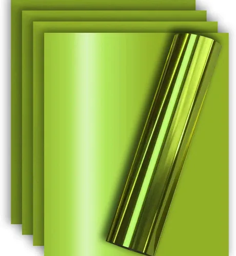 Vista 14 de Vinilo de transferencia de calor Aqua Foil HTV para playera 12" X 10" (Paquete de 5), fácil de desmalezar, tamaño garantizado