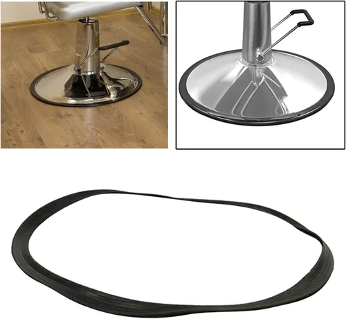 Vista 7 de harayaa Silla de salón Base hidráulica Junta de anillo protector de piso, plástico negro de 22.8 pulgadas