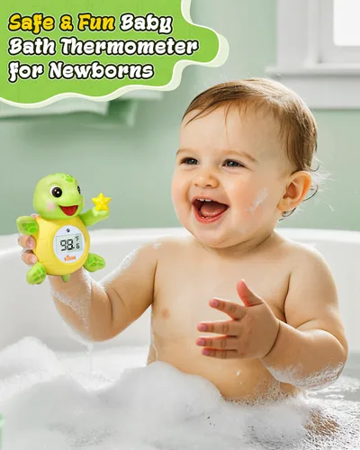 Vista 6 de Termómetro de baño para bebé, monitor digital de temperatura del agua para recién nacidos y niños pequeños, lecturas precisas de temperatura, sin