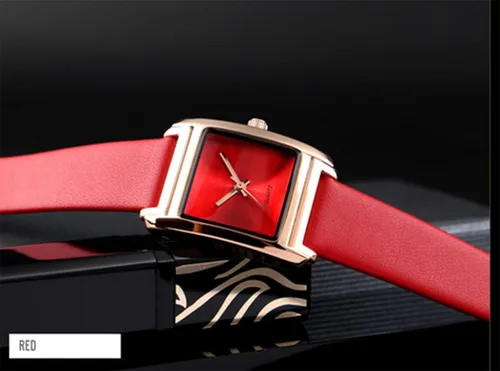 Vista 4 de MASTOP Relojes de pulsera de lujo para mujer, correa de cuero fina, resistente al agua, con correa de cuero