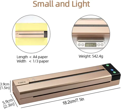Vista 5 de Máquina de plantillas de transferencia de tatuajes, mini impresora térmica copiadora conectada computadora portátil USB WiFi impresora de tatuaje