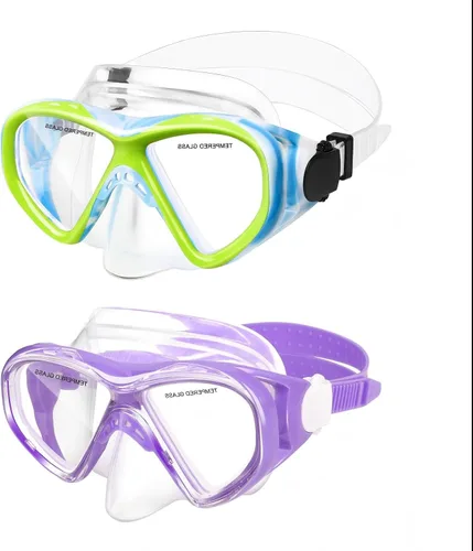 Vista 28 de ACQCES Gafas de natación para niños, máscara de buceo para niños y niñas de 5 a 15 años, gafas de natación antivaho de dos colores con cubierta