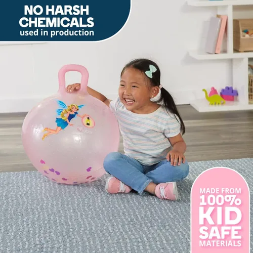 Vista 6 de Flybar - Bola saltarina para niños, pelota inflable con asa para jugar en interiores y exteriores, incluye bomba, juguete de pelota saltarina