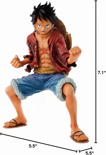 Vista 2 de Banpresto Escultura Monkey D Luffy de una pieza de 7.1 pulgadas, rey del artista