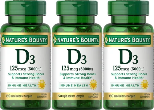 Vista 10 de Nature's Bounty, D 5000 Iu Softgels, 100 ct