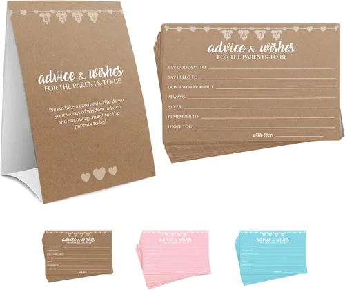 Vista 7 de Party Hearty Juegos de Baby Shower para Niño, 50 pcs Juego de Predicciones y Consejos, Tarjetas de Actividades Divertidas, Ideas de Baby Shower 50