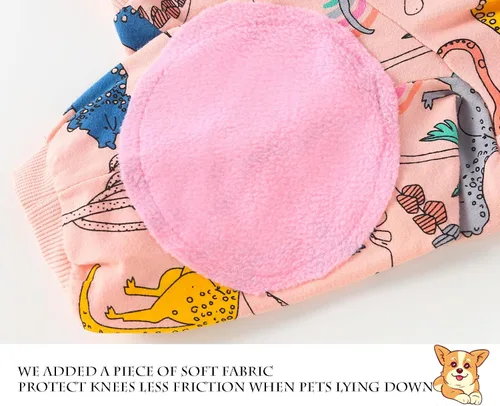 Vista 3 de Camisetas de algodón para perros, con estampado de dinosaurios, pijamas para mascotas, transpirable, ropa elástica para perros pequeños