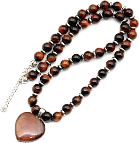Vista 110 de Colgante de corazón de aventurina natural, Collar de cuentas de aventurina genuina, Collar de piedra verde, Collar de piedras preciosas, Cuentas