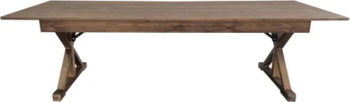 Vista 8 de Flash Furniture Hercules - Mesa de comedor plegable con patas en X, mesa rectangular de pino macizo de grado comercial para 10, 9 x 40 pulgadas