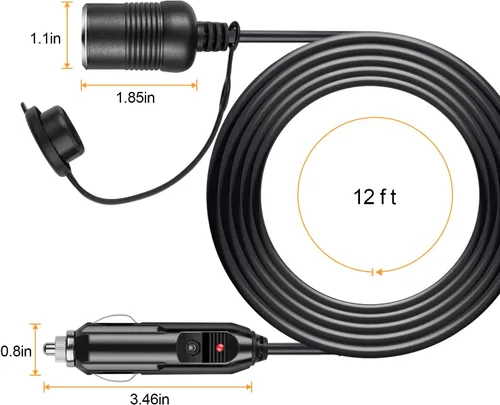 Vista 3 de AstroAI Compresor de aire y cable de extensión para encendedor de cigarrillos AstroAI