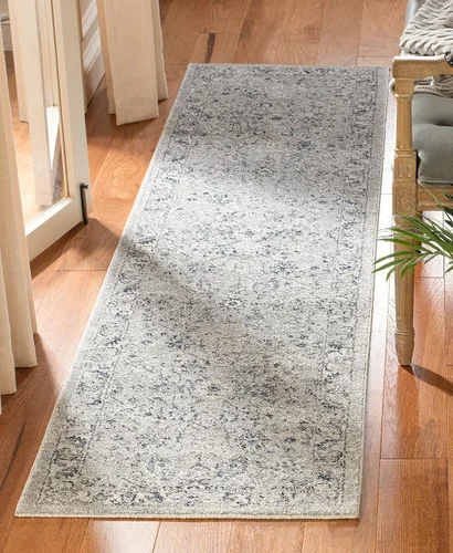 Vista 15 de SAFAVIEH Colección Charleston Alfombra de Acento - 2 pies x 5 pies, Gris & Gris Oscuro, Diseño Oriental con Efecto Desgastado, No Desprende Pelusa