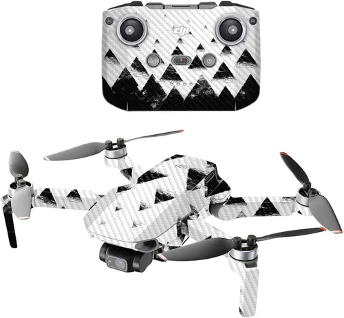 Vista 27 de MightySkins - Drone portátil de fibra de carbono compatible con DJI Mini 2, morado antiguo, acabado de fibra de carbono texturizado protector