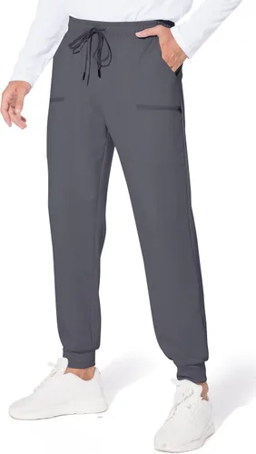 Vista 7 de M MAROAUT Pantalones deportivos para hombre, pantalones deportivos ligeros con bolsillos con cremallera, pantalones de entrenamiento para gimnasio